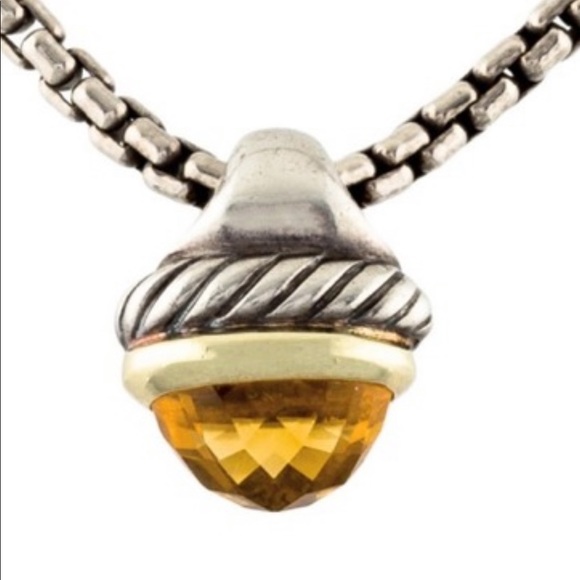 David Yurman Jewelry - David Yurman Citrine Acorn Pendant 14K & Sterling